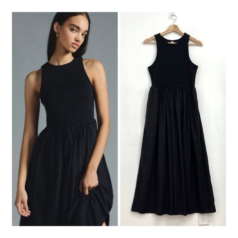 Anthropologie Daily Practice First Light Mixed Media Tank Minimal Maxi Dress XS